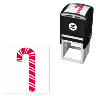 Candy Cane Self Inking Rubber Stamp