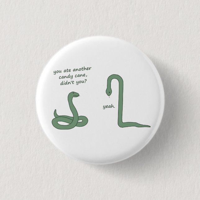 Candy Cane Snake Button (Front)