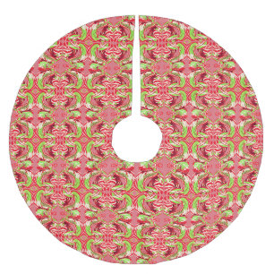 CANDY CANE SNAKE on PINK tree skirt