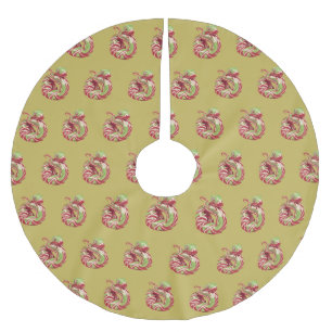 CANDY CANE SNAKE on VEGAS GOLD tree skirt
