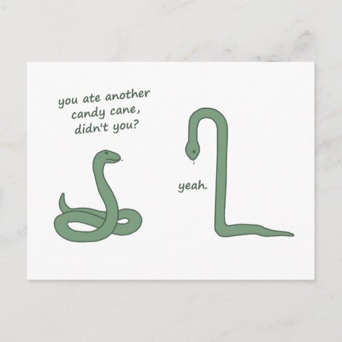 Candy Cane Snake Postcard