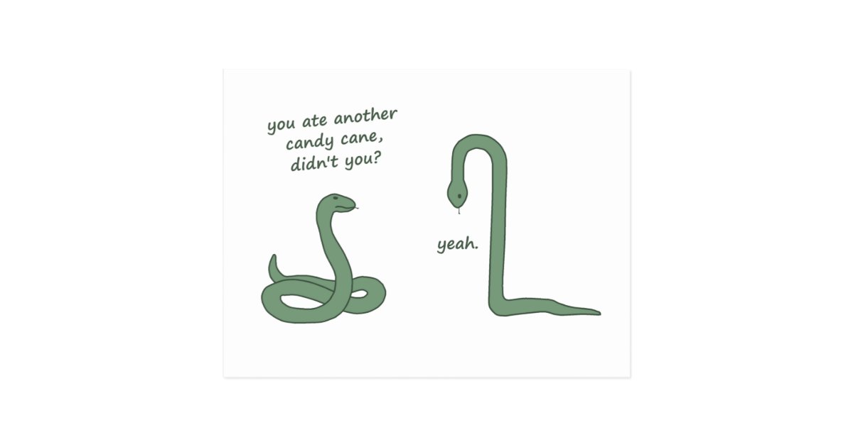 Candy Cane Snake Postcard | Zazzle.com