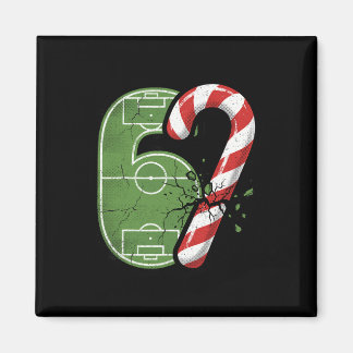 Candy Cane Soccer Field 67 Cracked Funny Christmas Magnet