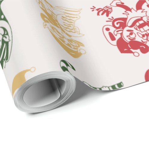 Candy Cane Stockings Christmas Tree Wrapping Paper