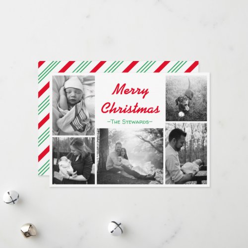 Candy Cane Stripe Christmas Card