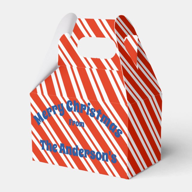Candy Cane Stripe Christmas Gift Box (Back Side)