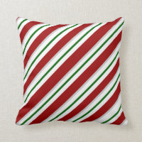 Candy Cane Stripe Christmas Sofa Throw Pillow