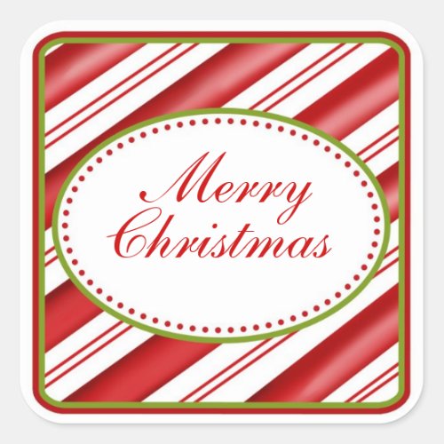 Candy Cane Stripe Christmas Stickers