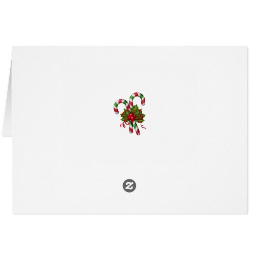 Candy Cane Stripe Christmas Thank You Card (Back Horizontal)