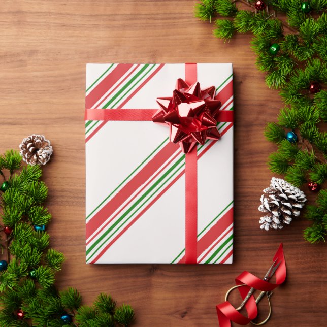 Candy Cane Stripe Christmas Wrapping Pap Wrapping Paper (Holiday Gift)