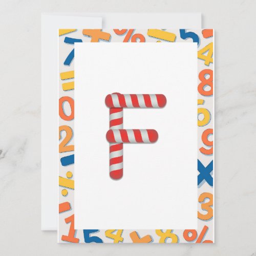 Candy Cane Stripe Flashcard F