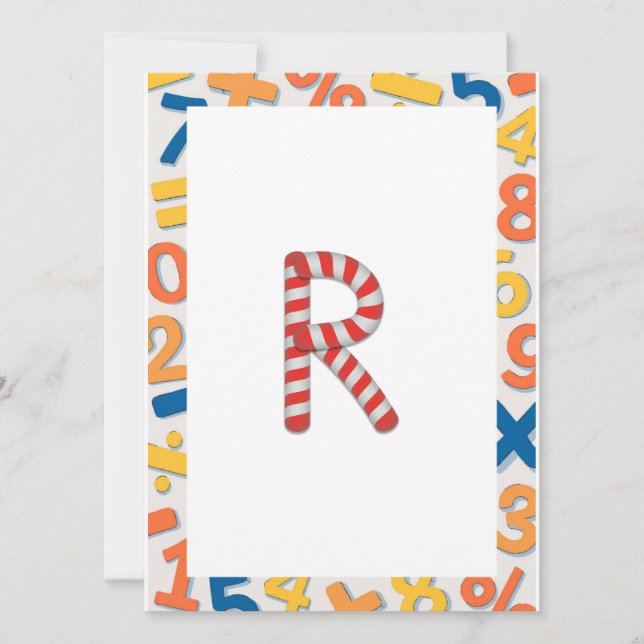 Candy Cane Stripe Flashcard R (Front)