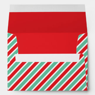 Candy Cane Stripe Green & Red Christmas Holiday Envelope