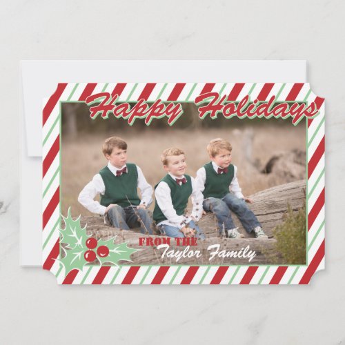 Candy Cane Stripe Holiday Photo Card