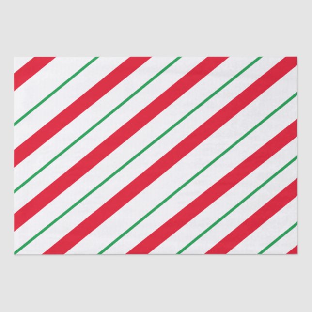 Candy Cane Stripe Holiday Tissue Paper (Front)