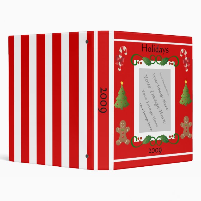 Candy Cane Stripe Holidays Photo Album Binder (Background)
