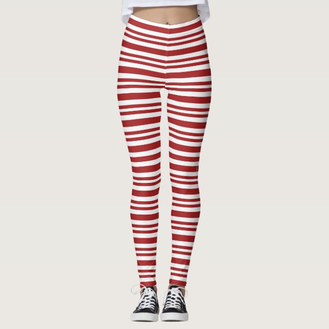 Candy Cane Stripe Leggings (Front)