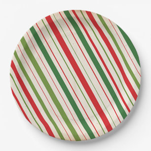 Candy Cane Stripe Paper Plates