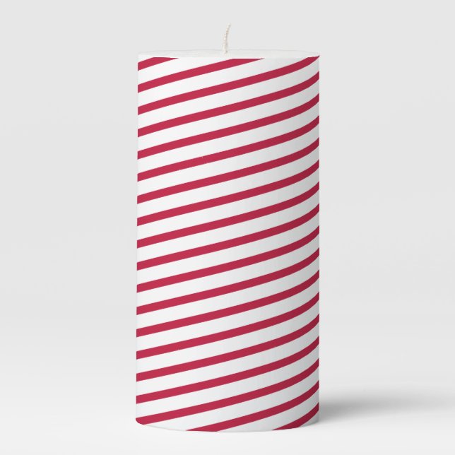 candy cane stripe pillar candle (Front)