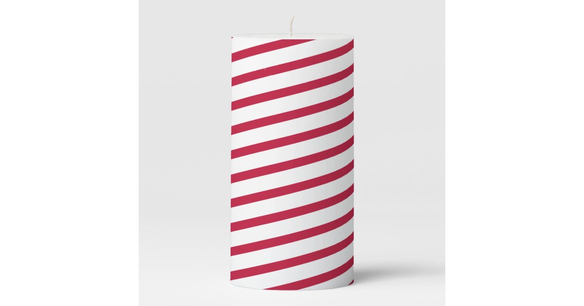 candy cane stripe pillar candle | Zazzle.com