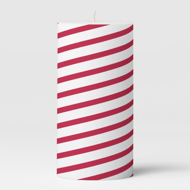 candy cane stripe pillar candle (Front)
