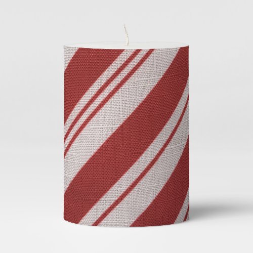 Candy Cane Stripe Pillar Candle