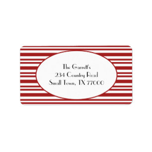 Candy Cane Stripe Red Christmas Address Label