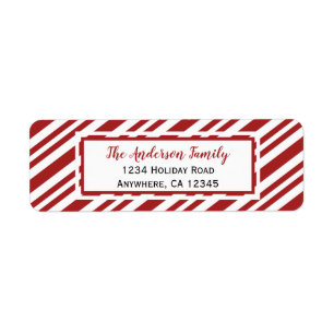 Candy Cane Stripe Return Address Label