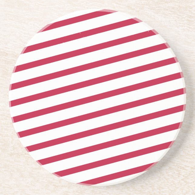 candy cane stripe sandstone coaster (Front)