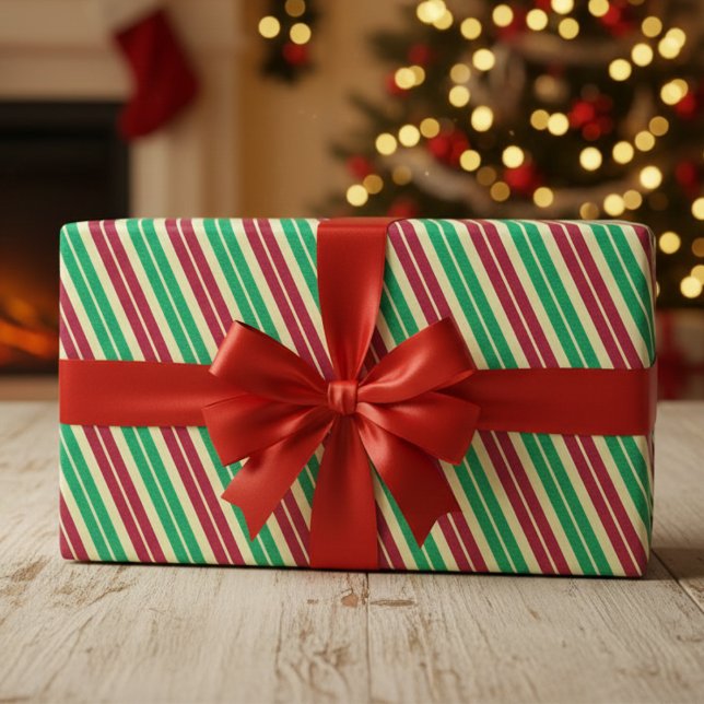 Candy Cane Stripe  Wrapping Paper (Candy Cane Stripe Wrapping Paper)