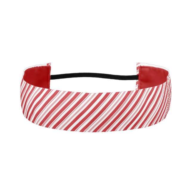 Candy Cane Striped Athletic Headband (Front)