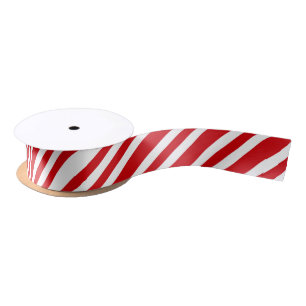 Candy Cane Striped Christmas Gift Package Satin Ribbon