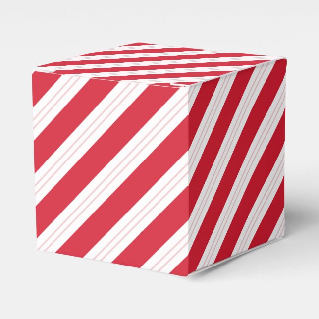 Candy Cane Striped Christmas Party Favor Gift Box (Front Side)
