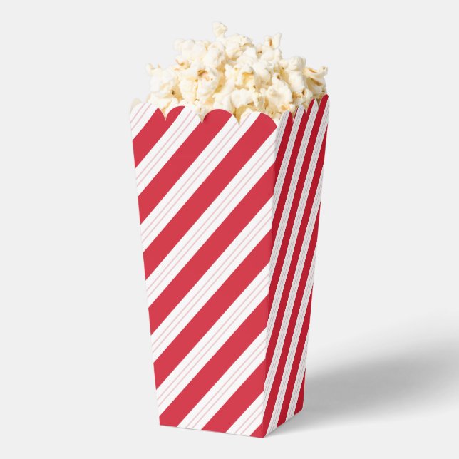 Candy Cane Striped Christmas Popcorn Box (Popped)