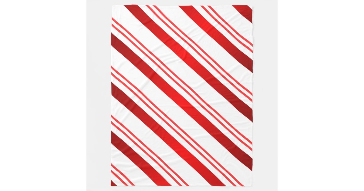 Candy Cane Striped Fleece Blanket Zazzle