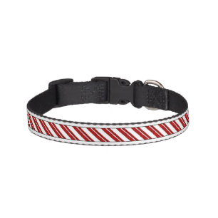 Candy Cane Striped Holiday Dog Collar