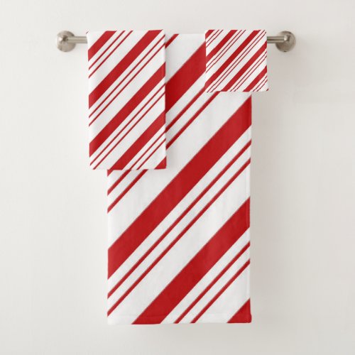Candy Cane Stripes Bath Towel Set