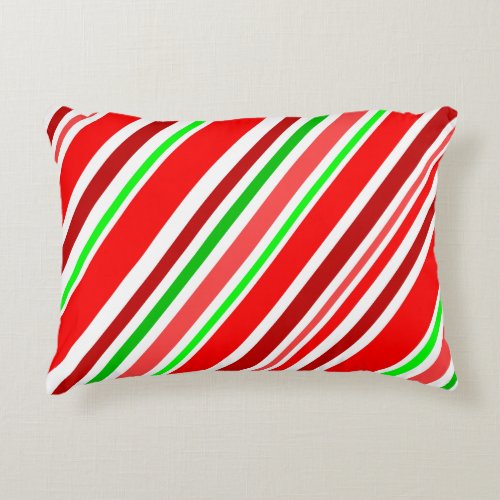 Candy Cane Stripes Cheerful Holiday Festive Accent Pillow