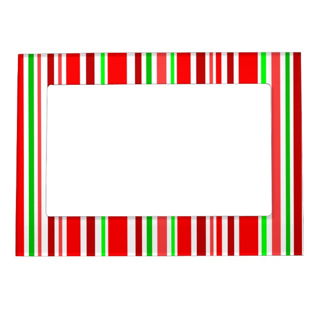 Candy Cane Stripes Cheerful Holiday Festive  Magnetic Frame (Front)