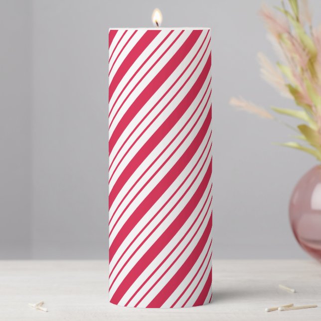Candy Cane Stripes Christmas Candle  (In Situ)