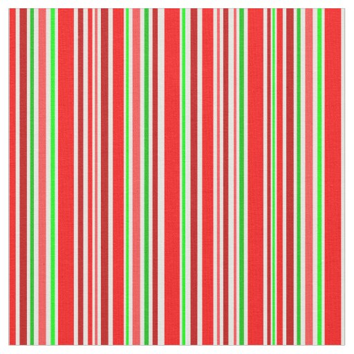 Candy Cane Stripes Festive Red White Green Fabric
