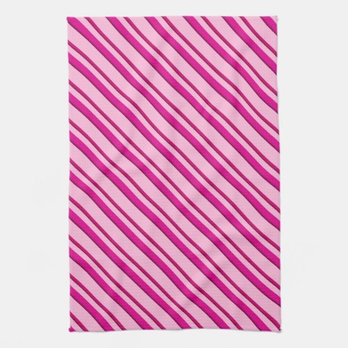 Candy Cane Stripes in Peppermint Pink  Kitchen Towel