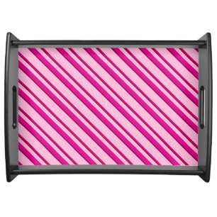 Candy Cane Stripes in Peppermint Pink  Serving Tray