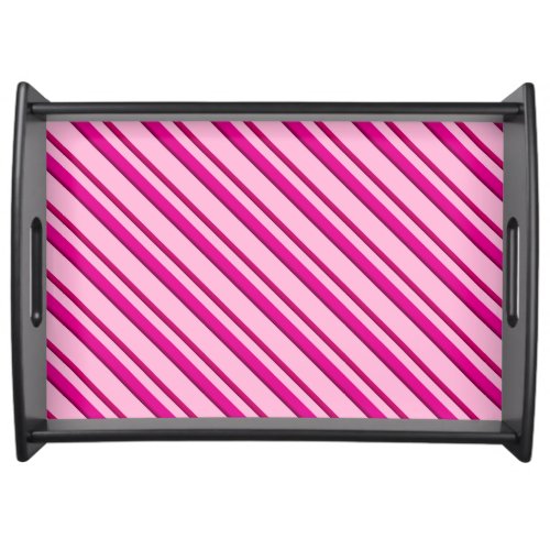 Candy Cane Stripes in Peppermint Pink  Serving Tray