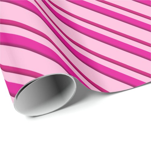 Candy Cane Stripes in Peppermint Pink  Wrapping Paper