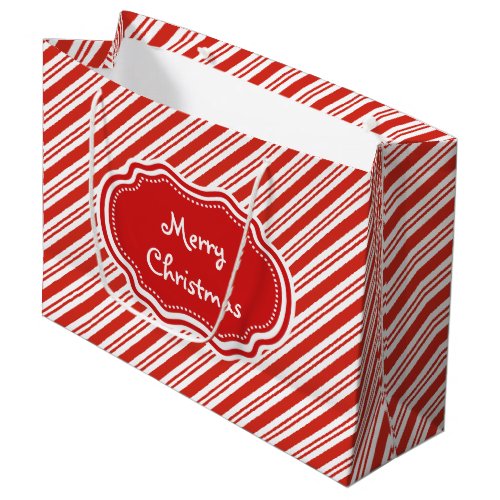 Candy Cane Stripes Large Gift Bag