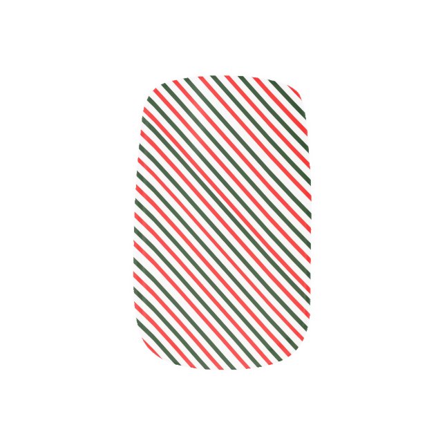 Candy Cane Stripes Minx Nail Art Decals (Right Thumb)