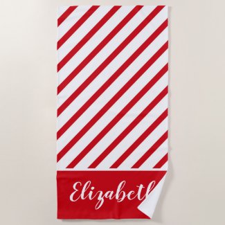 Candy Cane Stripes on the Beach Towel