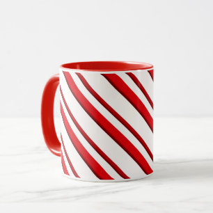Candy Cane Stripes, peppermint red and white Mug