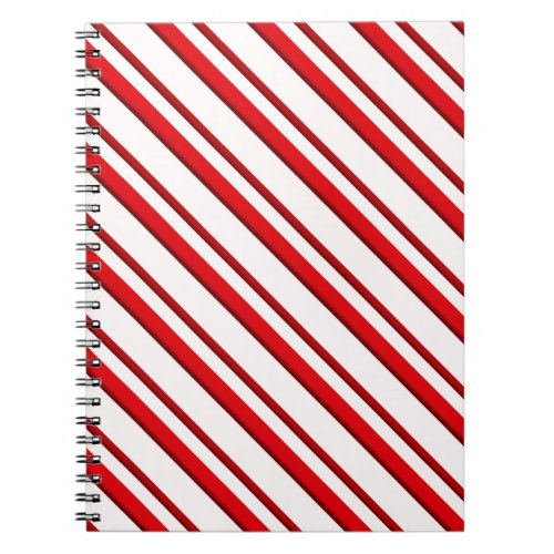 Candy Cane Stripes Peppermint Red and White Notebook